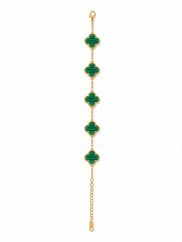 Flora Armband Gold/Grün - einseitig ✨