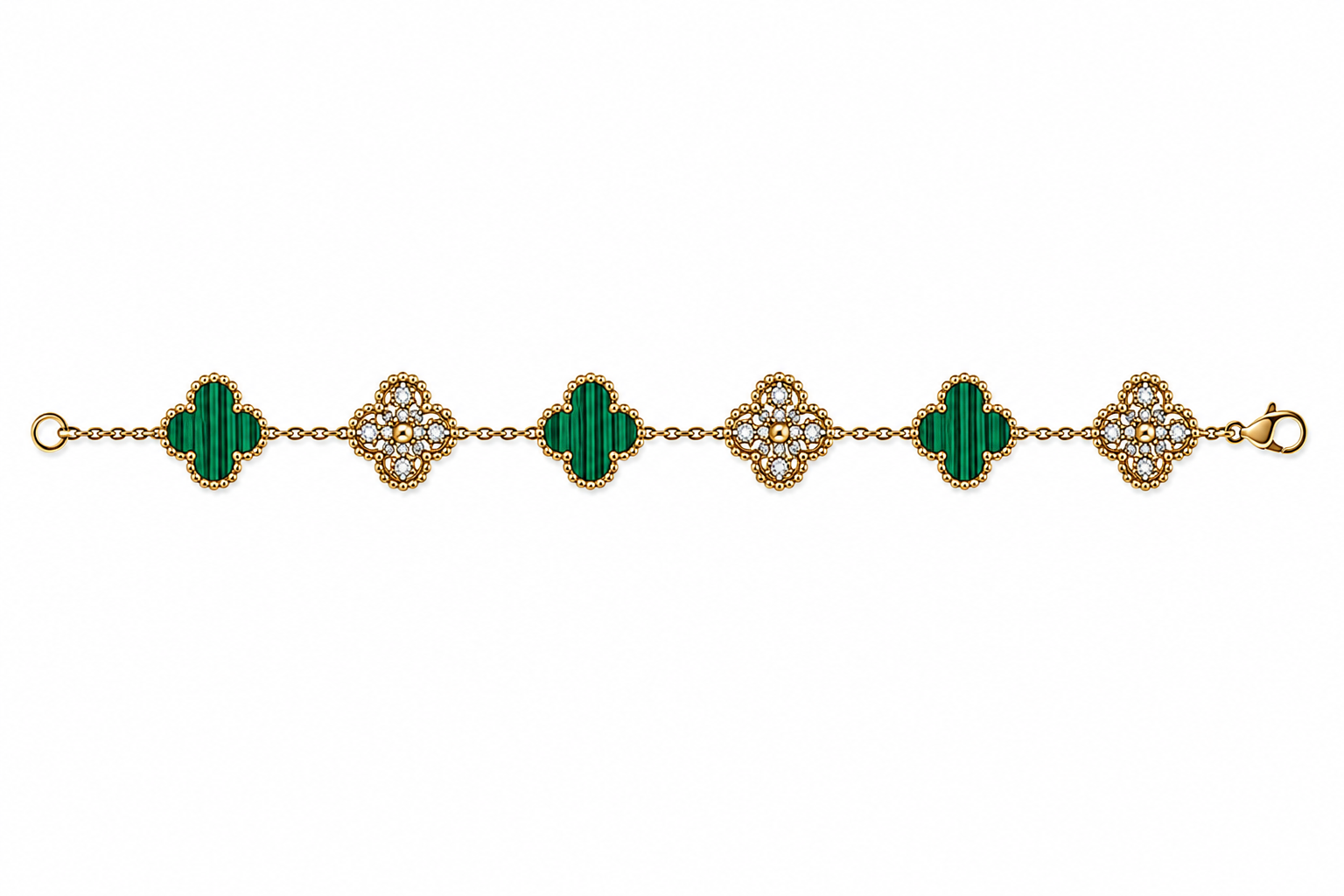 Flora Armband Gold/Grün ✨