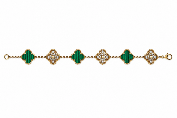 Flora Armband Gold/Grün ✨