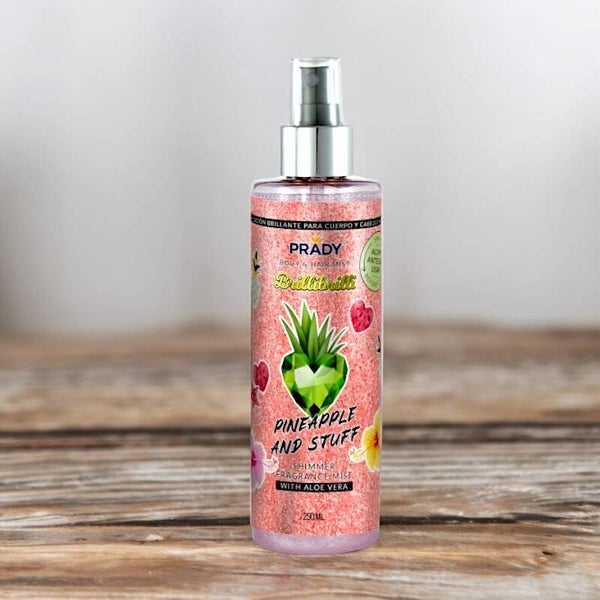 Brume Parfumée Pailletée Corps et Cheveux Pineapple and stuff 🍍 – Prady – 250 ml.