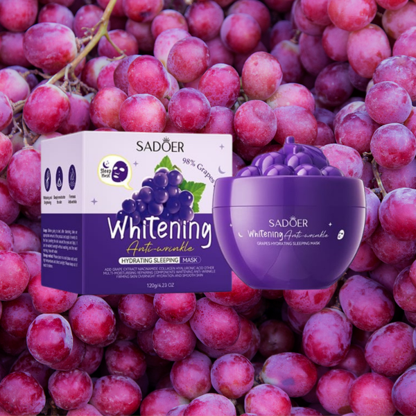 Mask de nuit à l’extrait de Raisin 🍇 HYDRATANT AU COLLAGÈNE + HYALURONIQUE  🍇 120gr