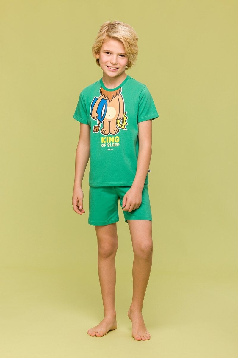 pyjama jongens/heren - groen - leeuw, 2 jaar