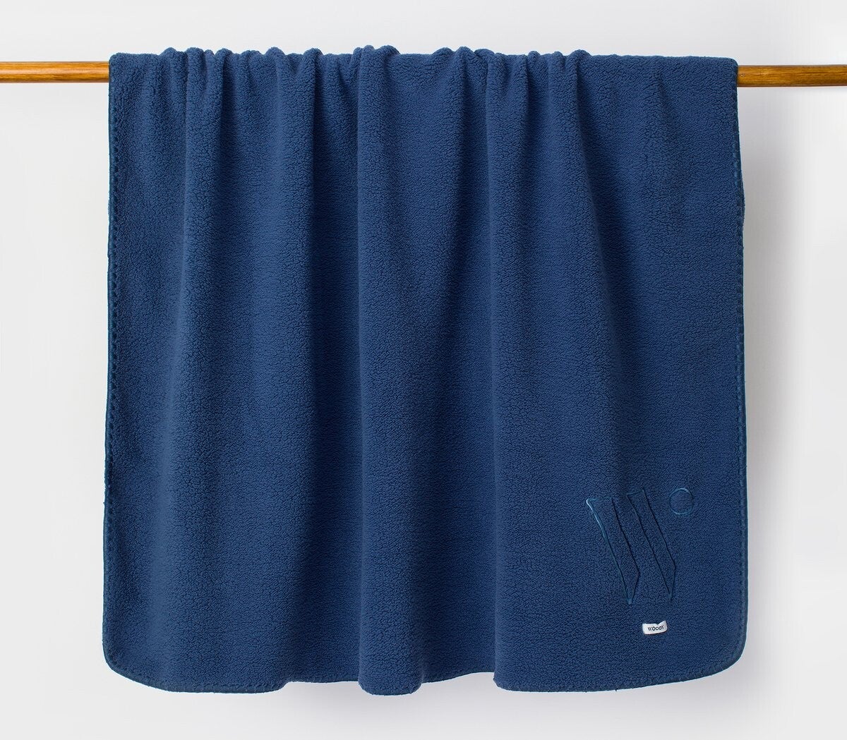 Blauwe plaid in teddystof, 150 x 200 cm