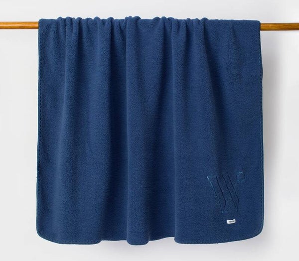 Blauwe plaid in teddystof, 150 x 200 cm
