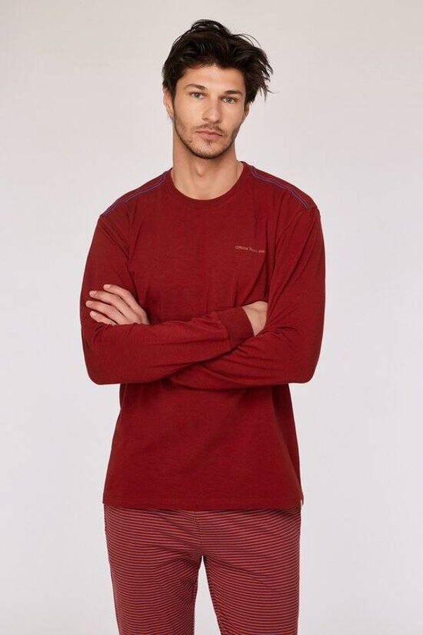 pyjama heren-- donkerrood - large