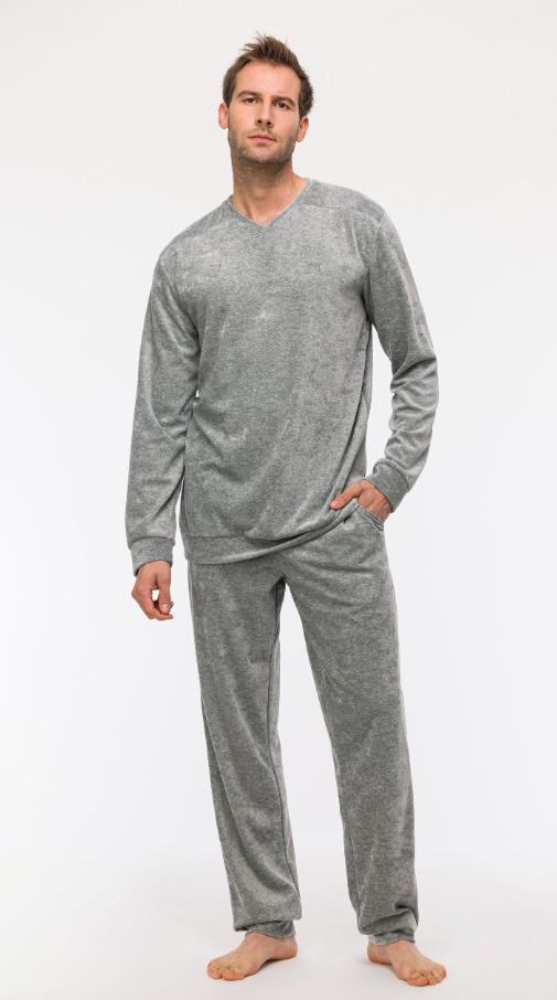 Herenpyjama in zacht velours - large