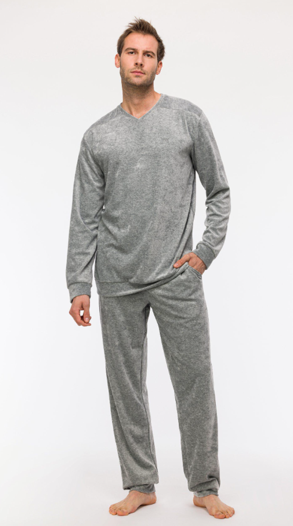 Herenpyjama in zacht velours - large