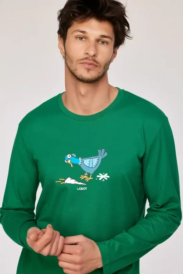 Duif Heren Pyjama - donkergroen - X-large