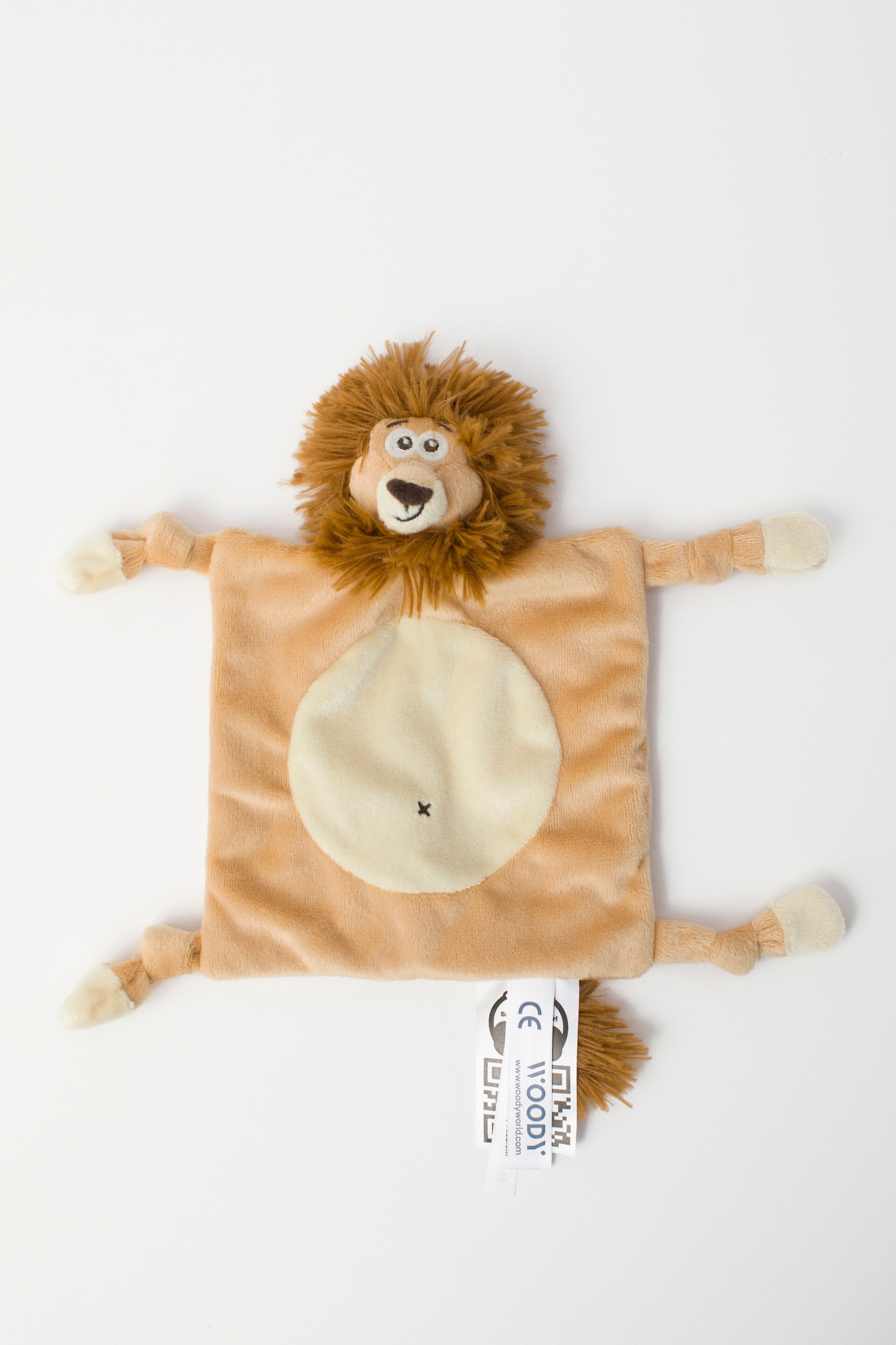 knuffeldoekje in velours, leeuw