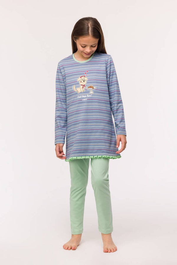 Leuke woody meisjespyjama, thema labradoodle, 14 jaar