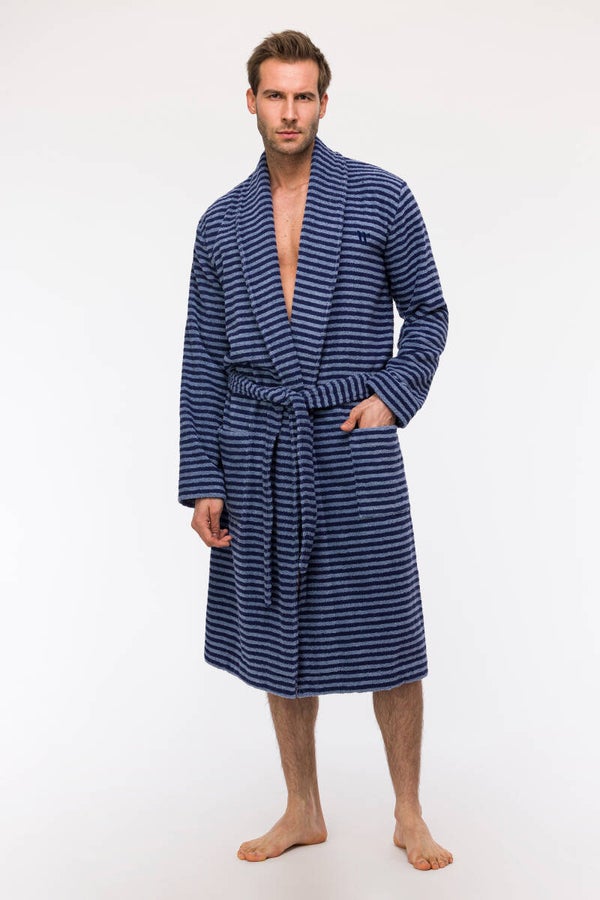 Heren Badjas blauwe streep, X-large