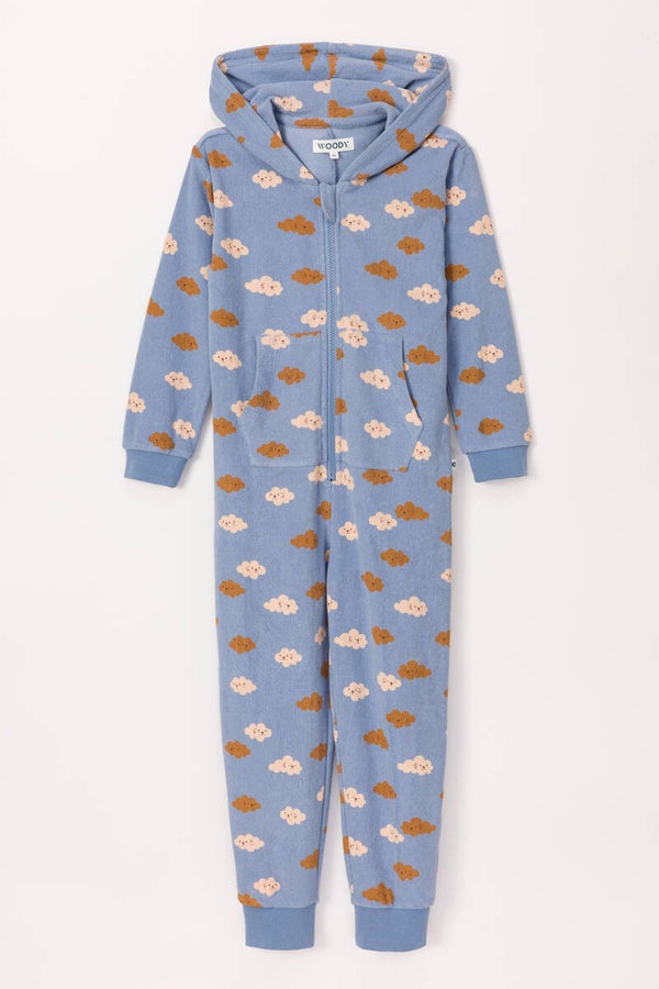 Onesie met wolkjesprint, 4 jaar