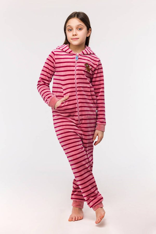 Leuke Onesie roze streep, thema labradoodle, 6 jaar