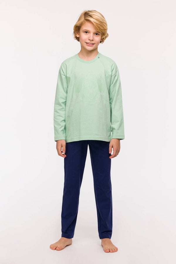 Woody pyjama jongens - zachtgroen - labradoodle, 4 jaar