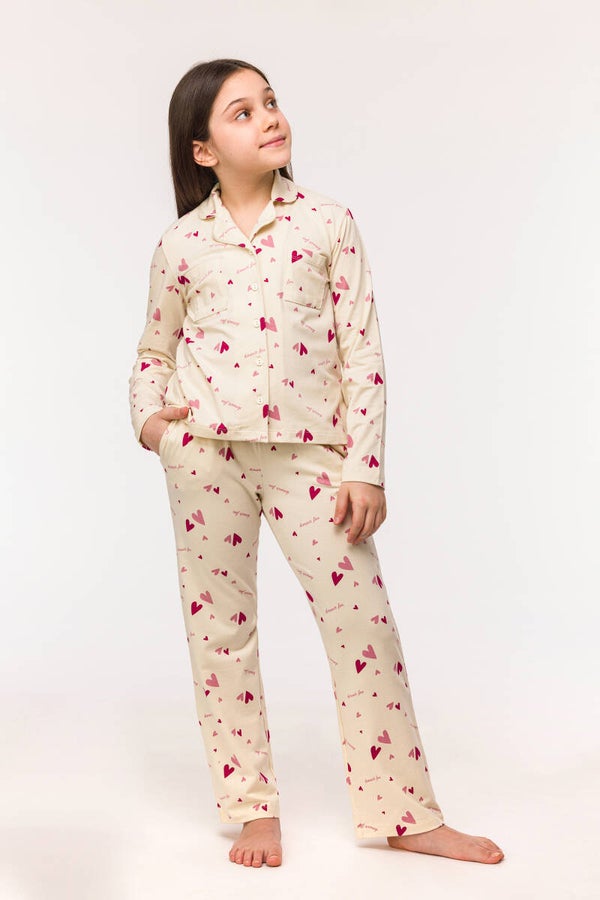 Pyjama met Hartjes print, 8 jaar