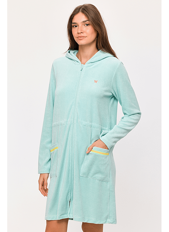 Dames Badjas Licht Turquoise, large