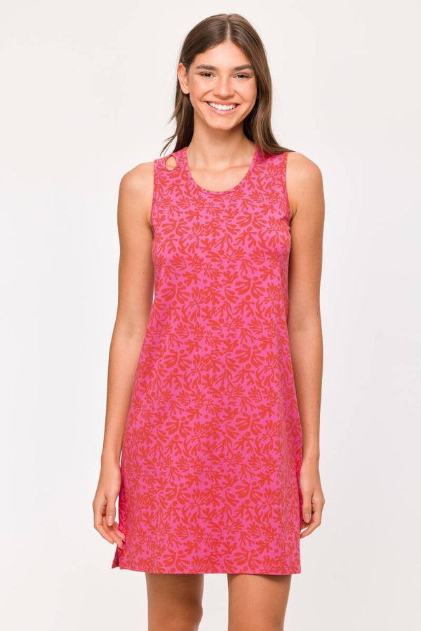 Slaapkleedje rode koraal print, smal