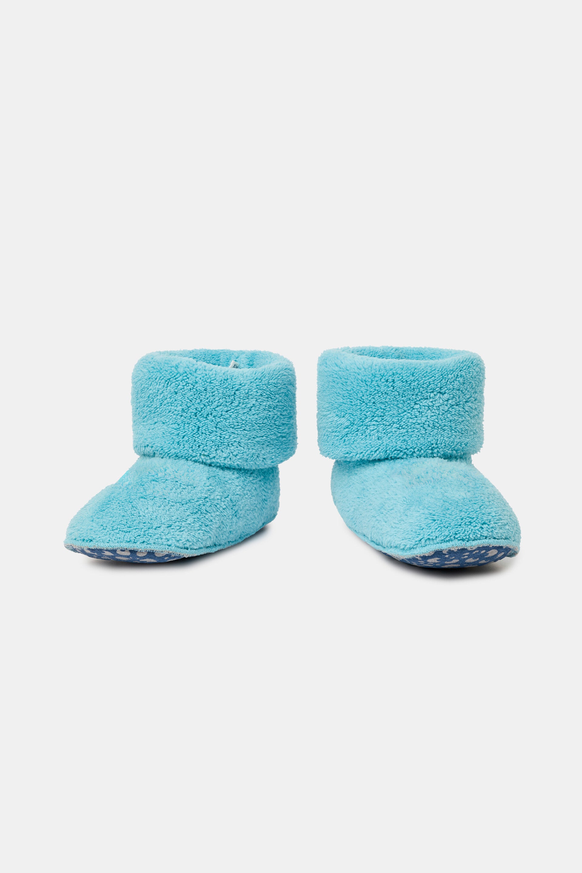 Blauwe pantoffels van teddy fleece - maat 43-46