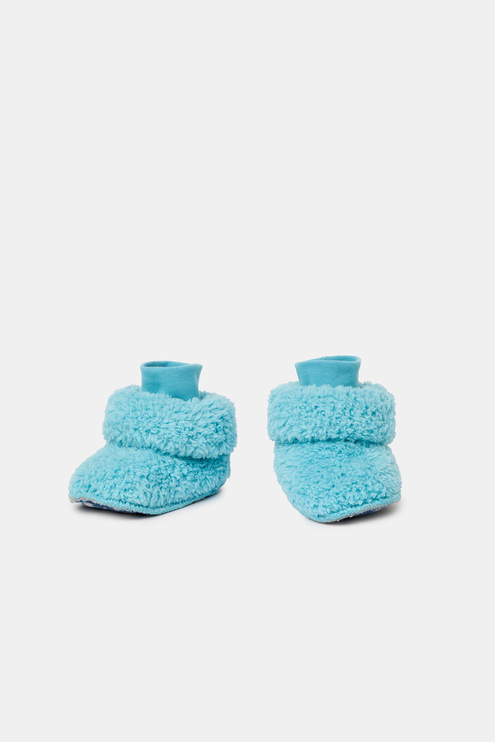 Blauwe pantoffels van teddy fleece - 0-6 maand