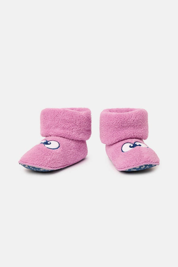 Roze pantoffels met ogen, maat 26-30