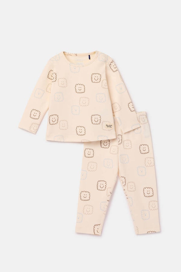 Beige 2-delige pyjama, 1 maand
