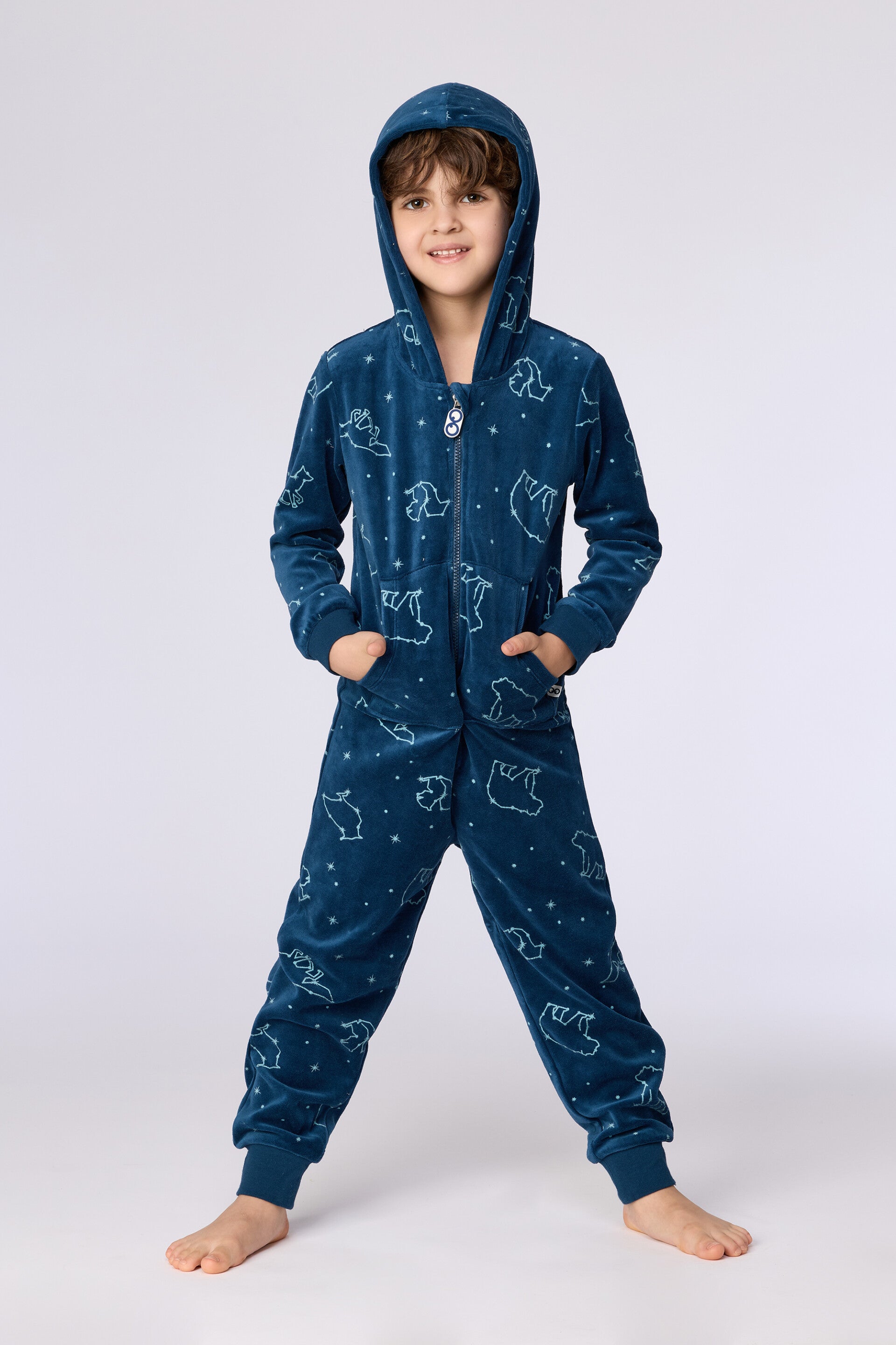 Prachtige onesie in velours, alloverprint, 12 jaar
