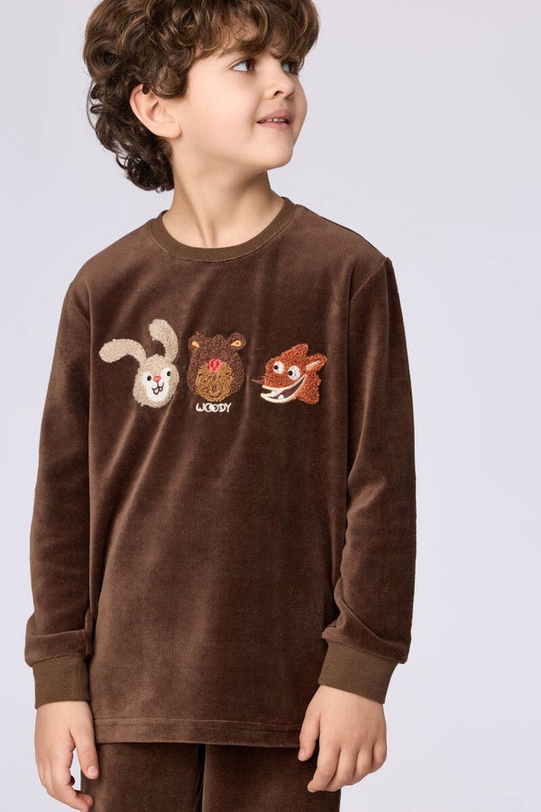 Unisex pyjama in zacht velours - 6 jaar (wordt binnenkort geleverd, bestel nu reeds)