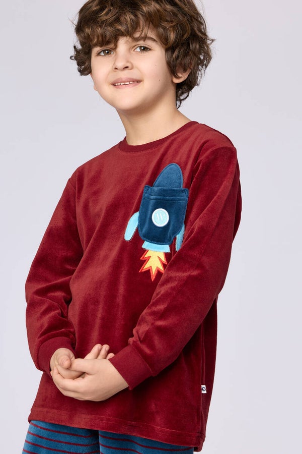 Unisex pyjama in zacht velours - 2 jaar (wordt binnenkort geleverd, bestel nu reeds)