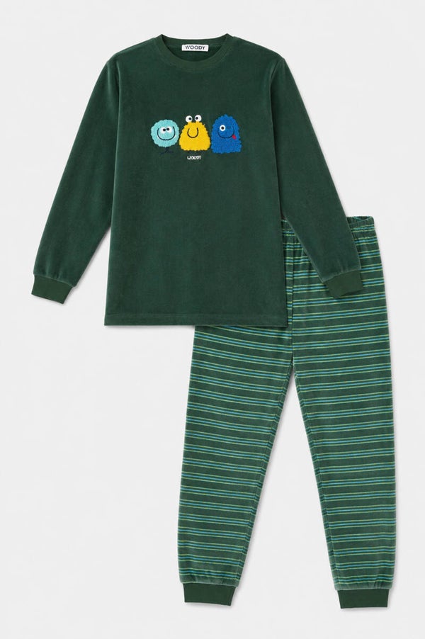 Unisex pyjama in zacht velours - 12 jaar