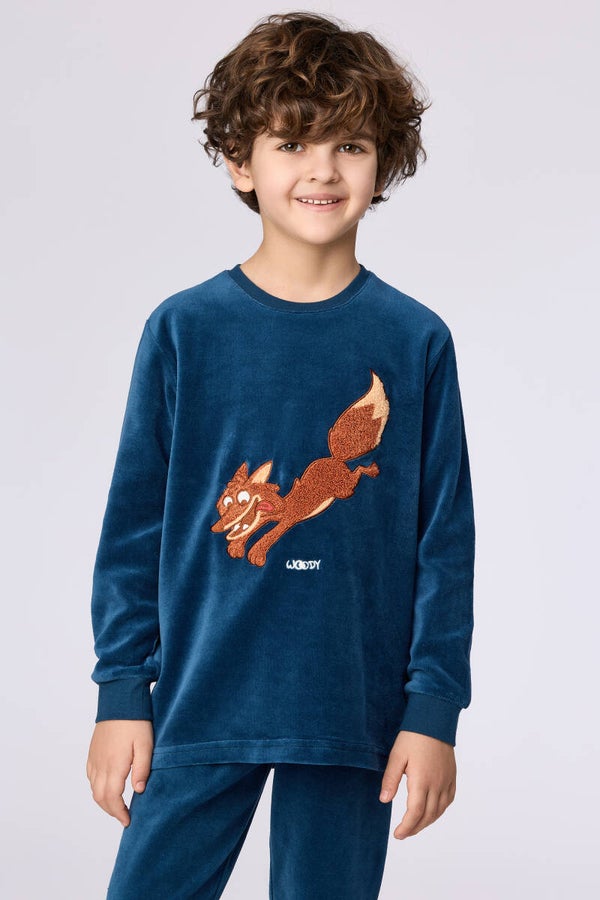 Unisex pyjama in zacht velours - 4 jaar (wordt binnenkort geleverd, bestel nu reeds)