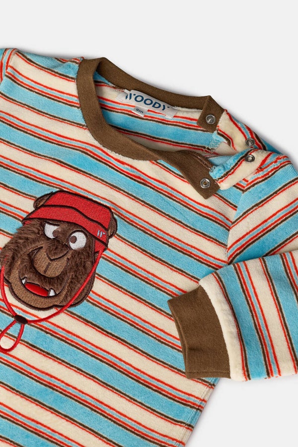 Unisex pyjama in zacht velours - 18 maand (wordt binnenkort geleverd, bestel nu reeds)