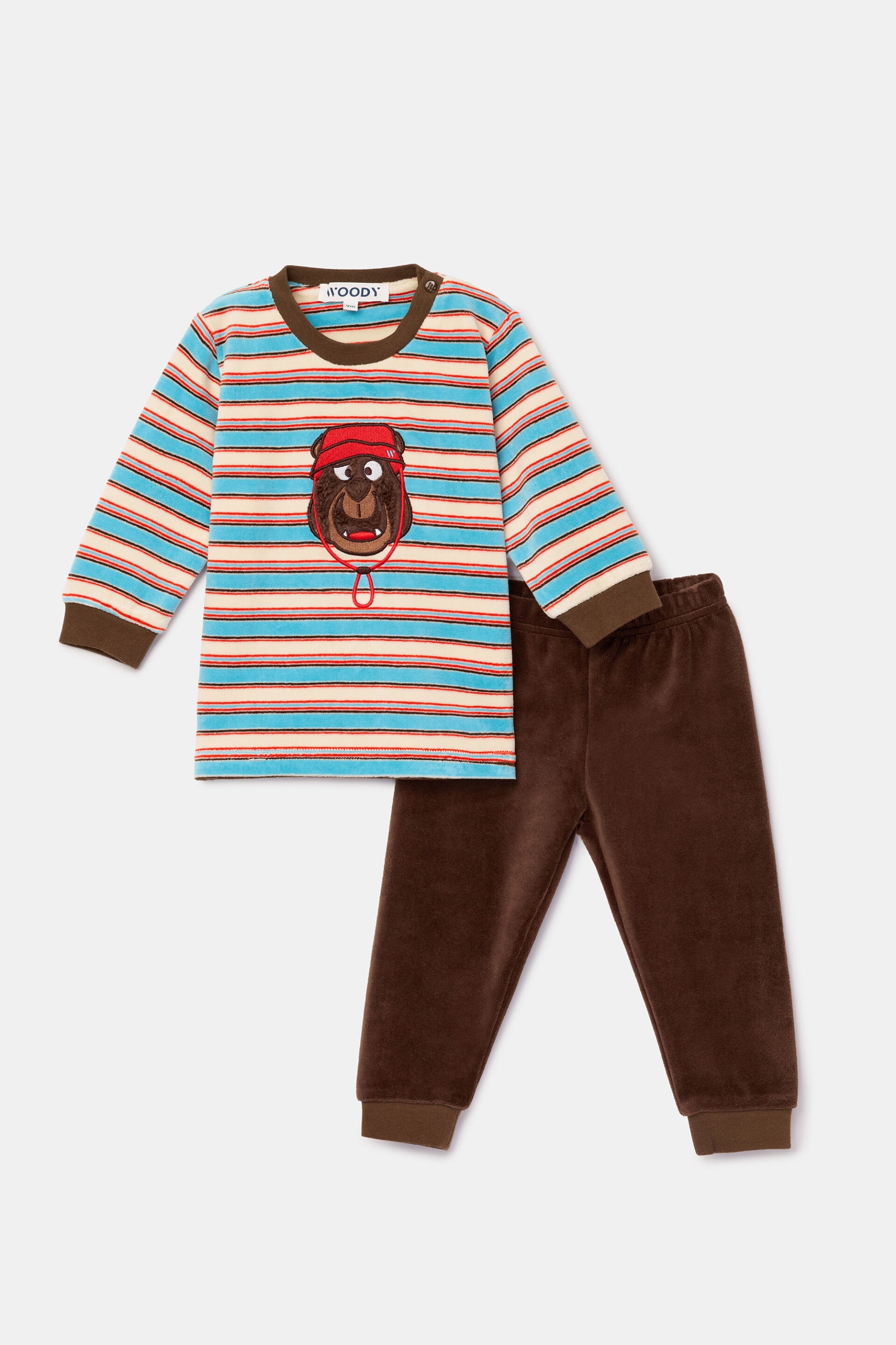 Unisex pyjama in zacht velours - 18 maand