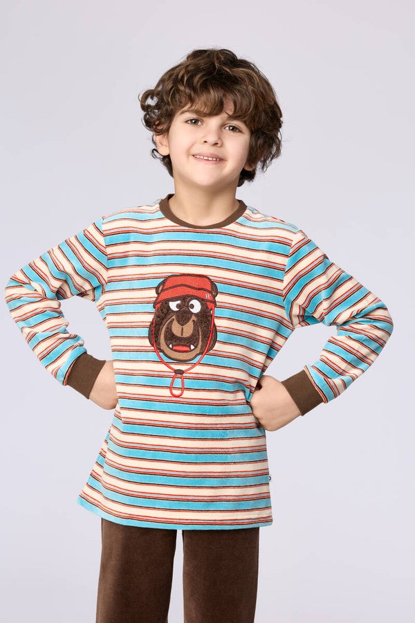 Unisex pyjama in zacht velours - 8 jaar (wordt binnenkort geleverd, bestel nu reeds)