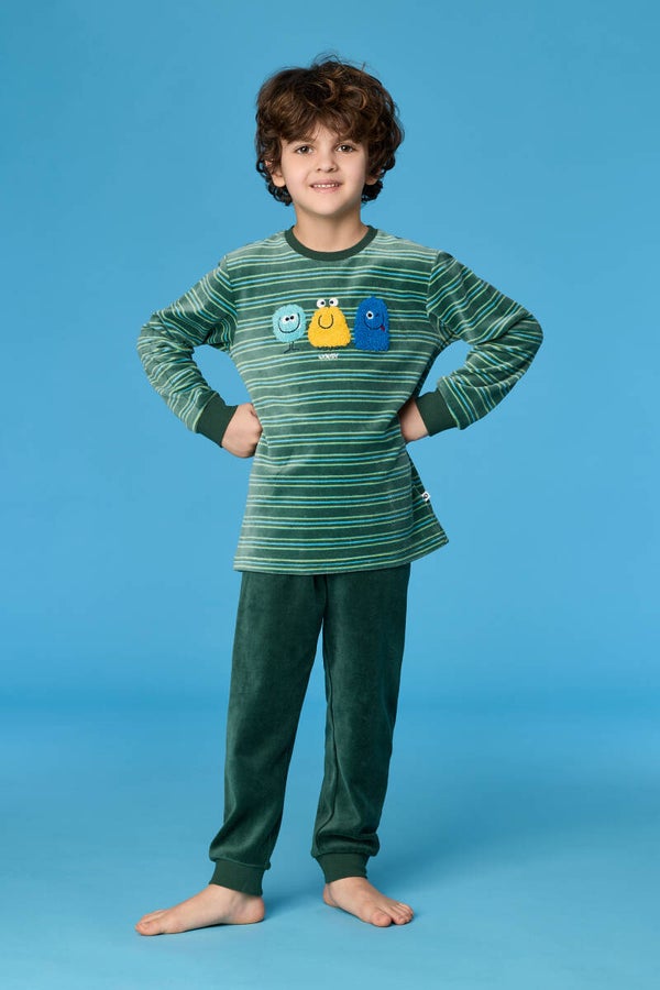 Unisex pyjama in zacht velours - 12 jaar