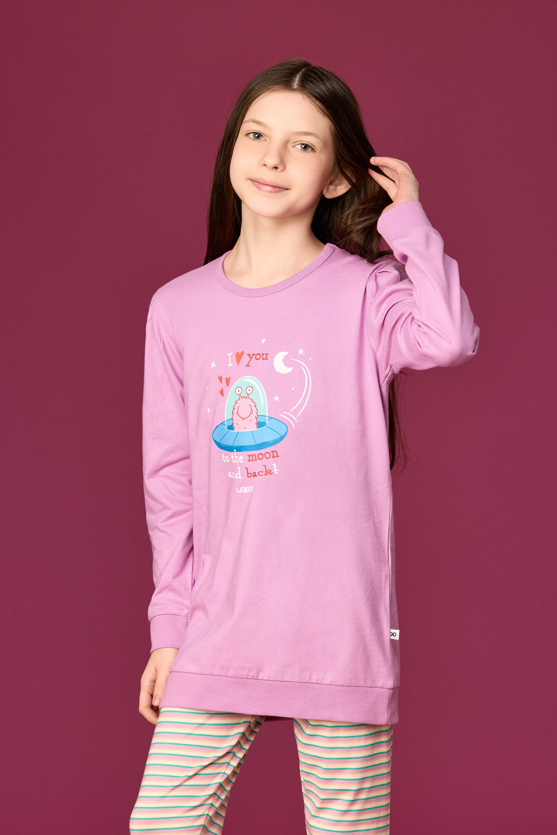 Meisjes-Dames pyjama, roze - 3 jaar