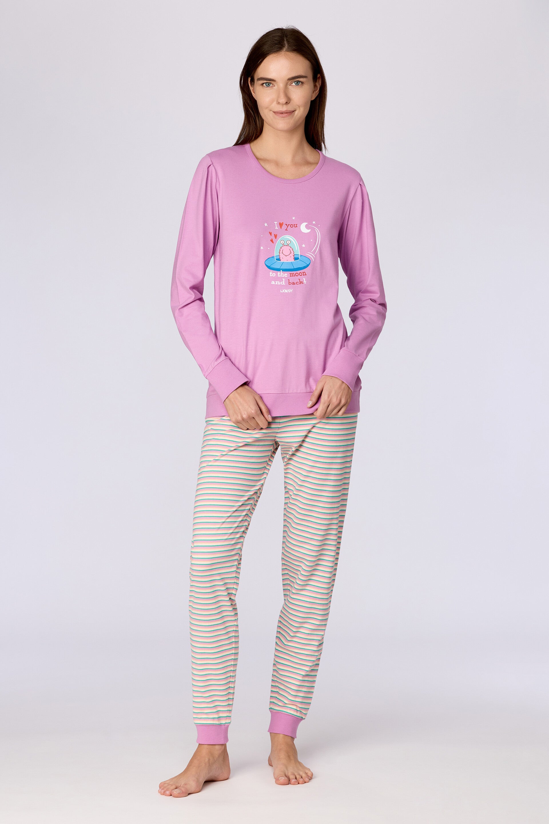 Meisjes-Dames pyjama, roze - large