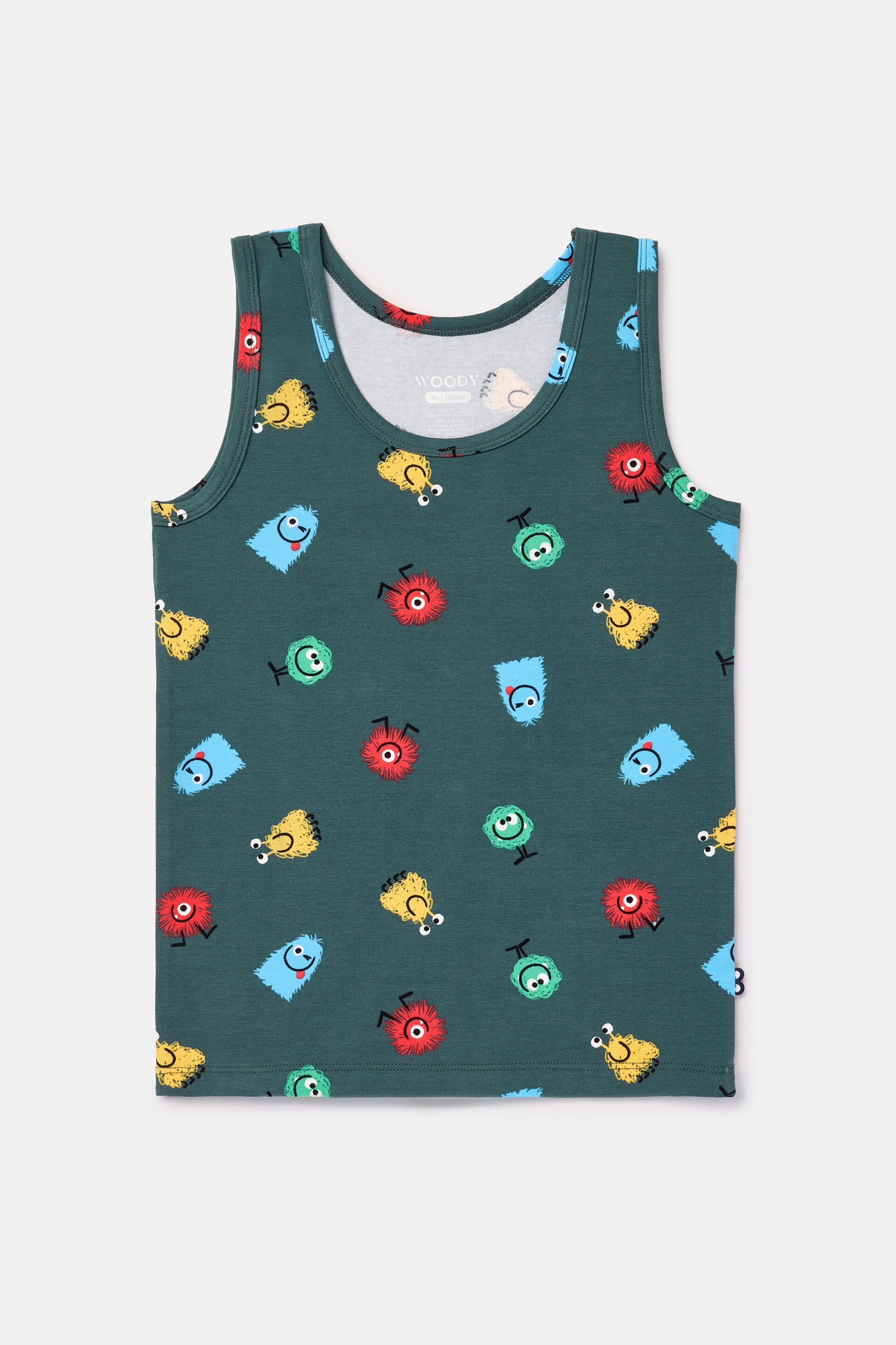 Jongens Singlet, groene alienprint - 3 jaar