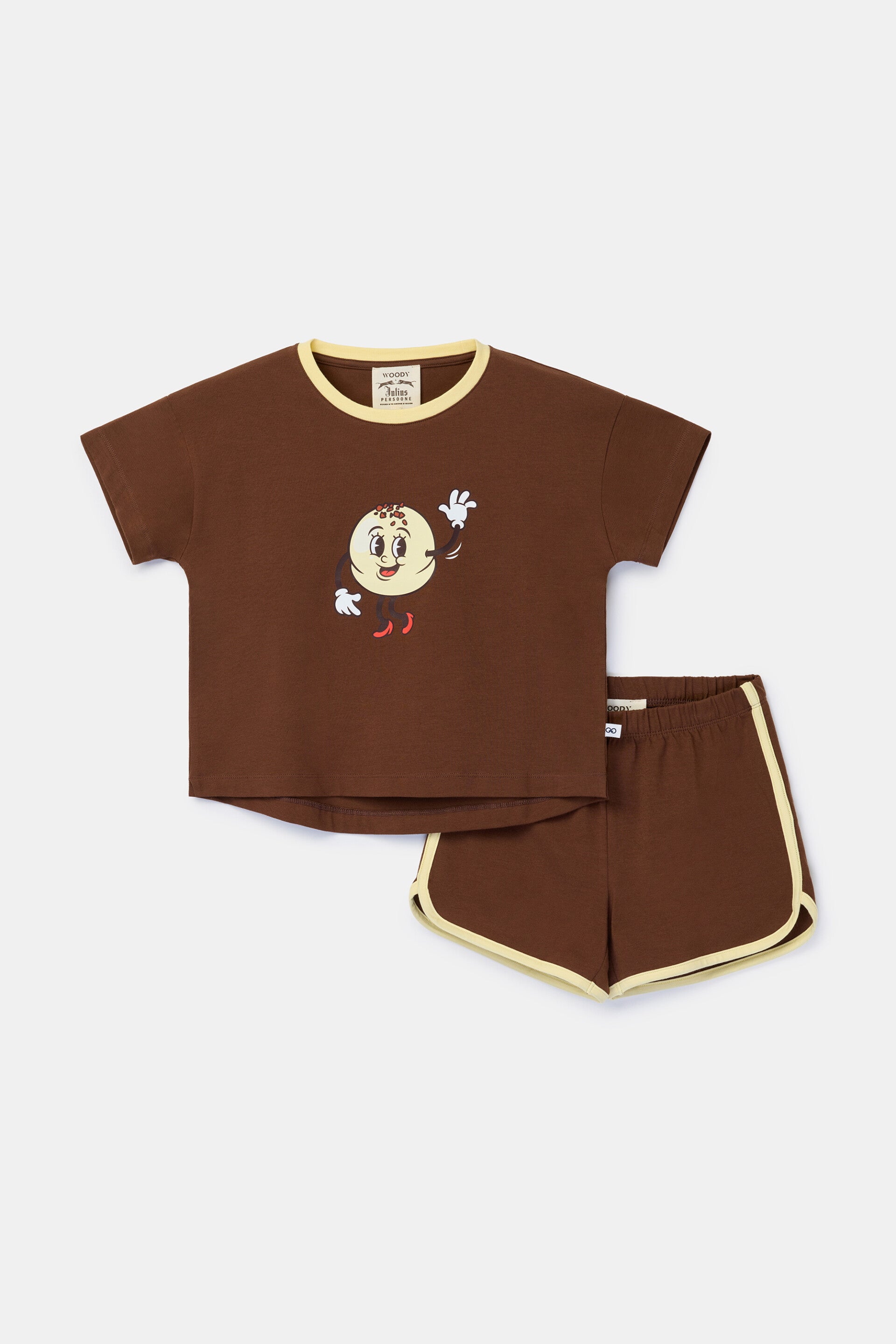 Meisjes-Dames pyjama, bruin, 10 jaar