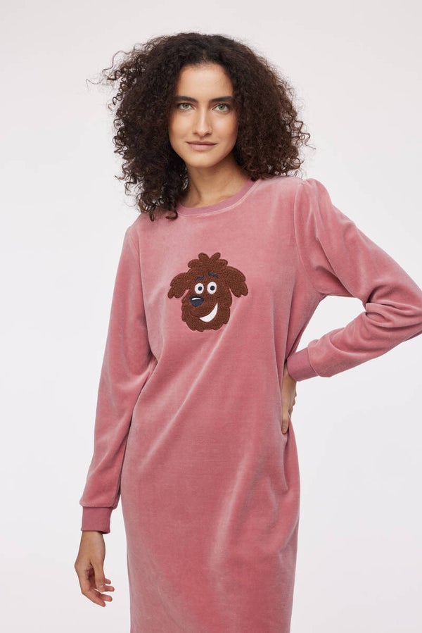Slaapkleedje zachtroos, velours, medium