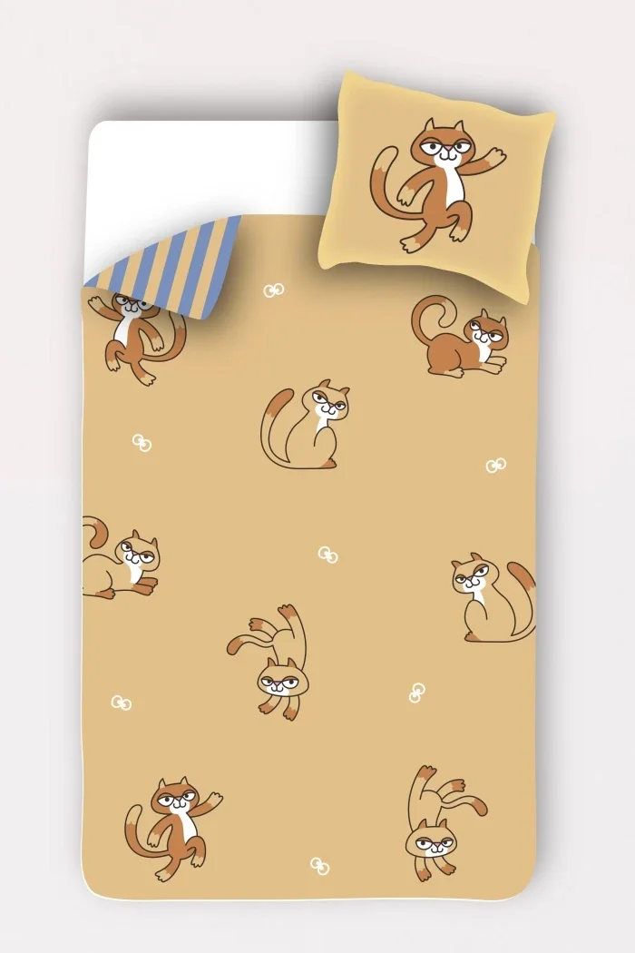 Eenpersoons dekbedovertrek kat