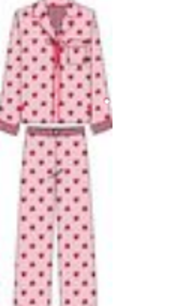 leuke pyjama met allover print hartjes, large