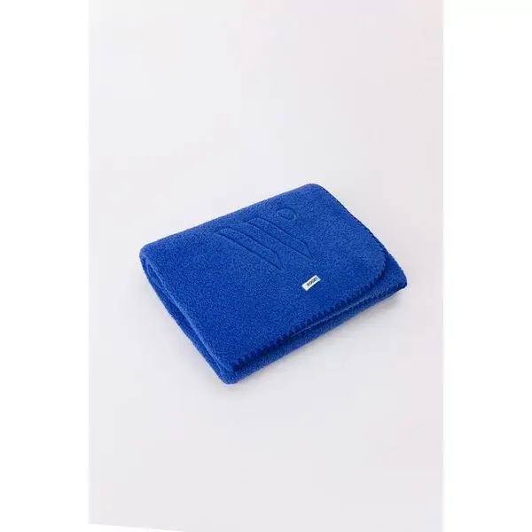 Blauwe plaid in teddystof, 150 x 200 cm