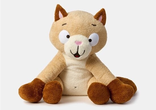 knuffel groot - kat - velours