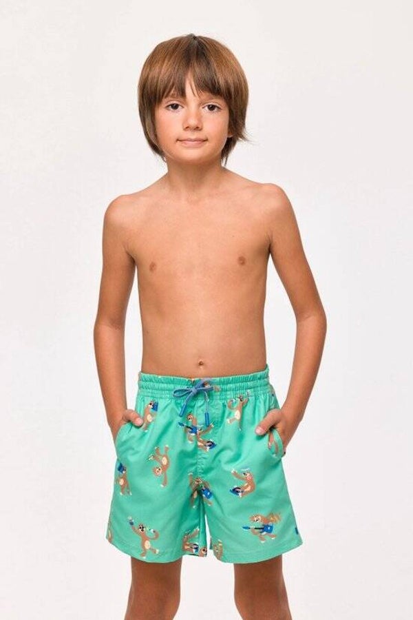 zwemshort luiaard groen - 8 jaar