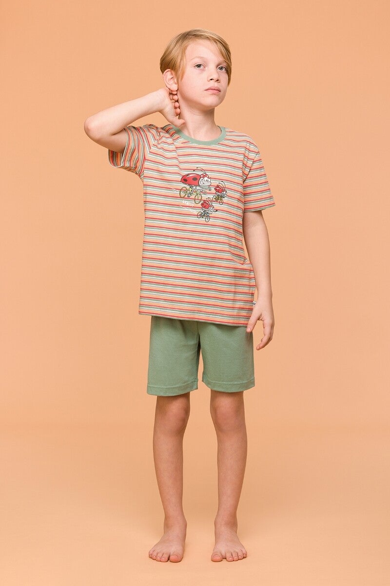 pyjama jongens/heren - multicolor - lieveheersbeestje - 10 jaar