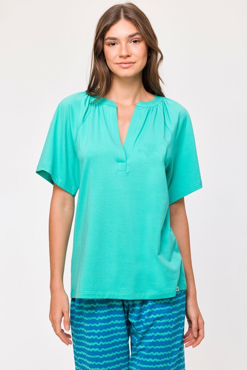 pyjama dames - turquoise - smal