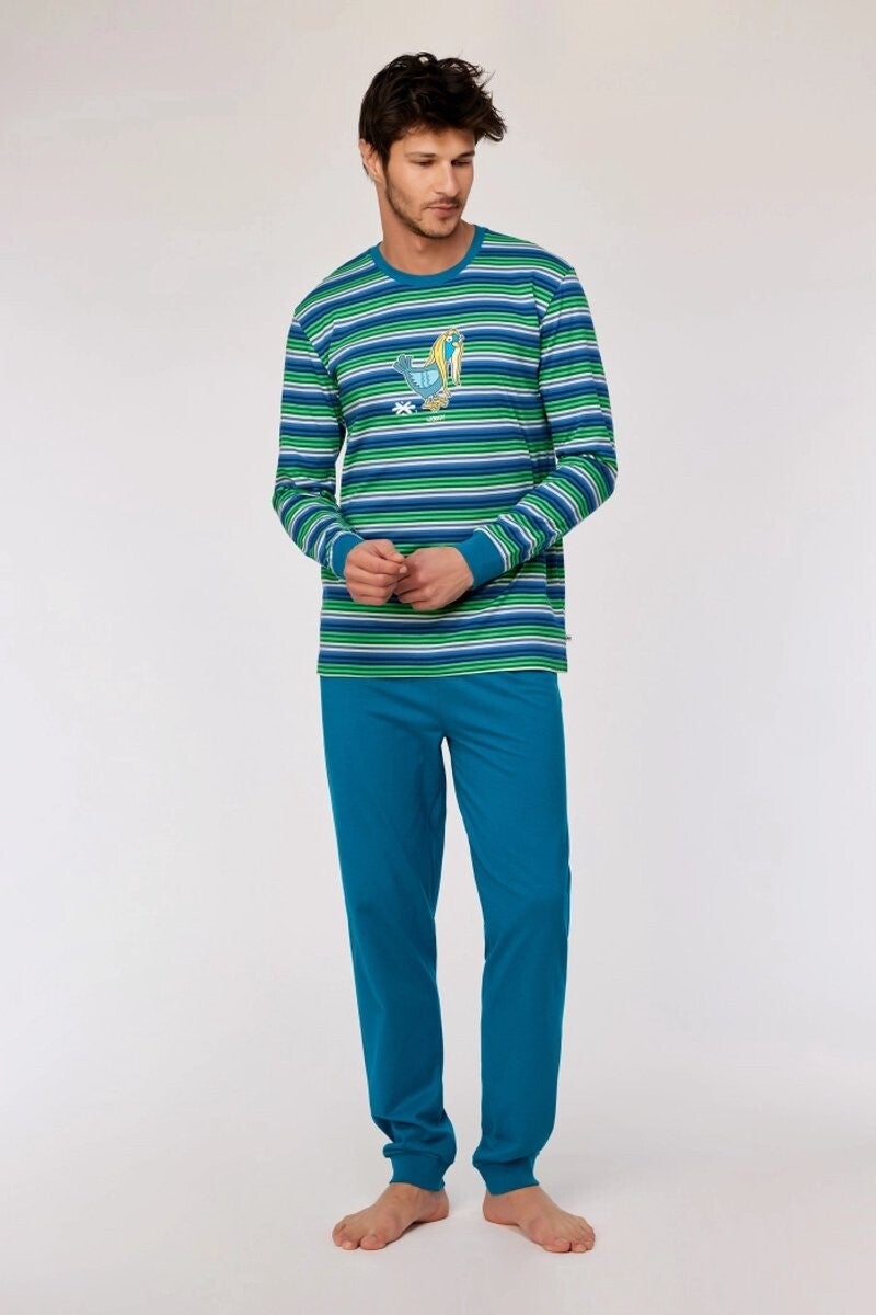 pyjama jongens/heren - multicolor gestreept - duif -  medium