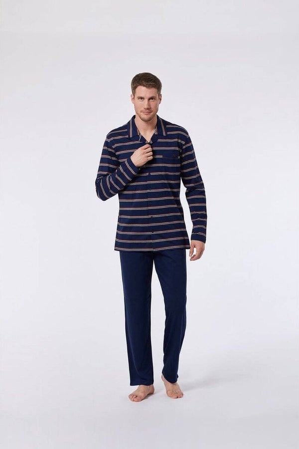 pyjama heren - multicolor gestreept- smal