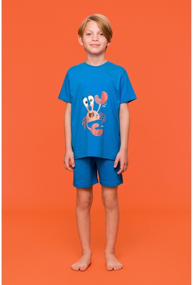 pyjama jongens/heren - blauw - hermietkreeft, 6 jaar