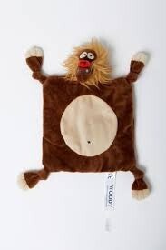 knuffeldoekje in velours, baviaan
